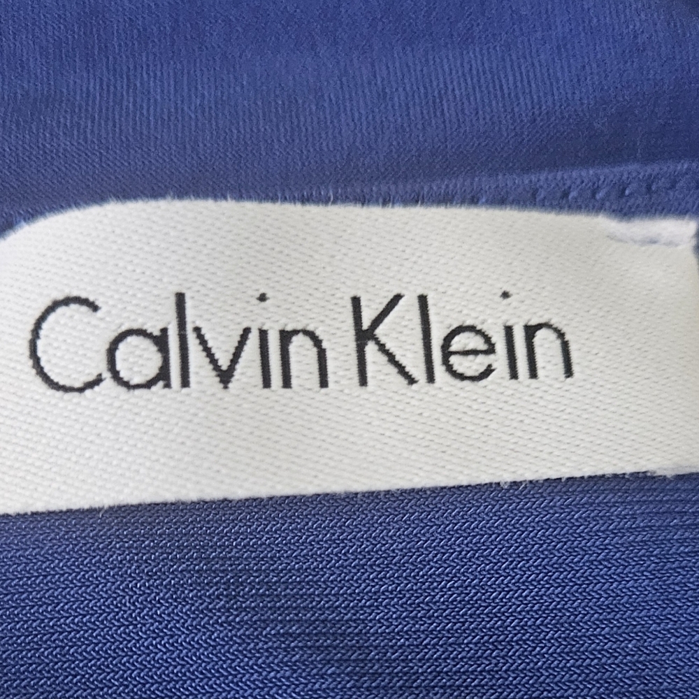 CALVIN KLEIN Cowl-neck Royal Blue Tank: Like New - Picture 4 of 5